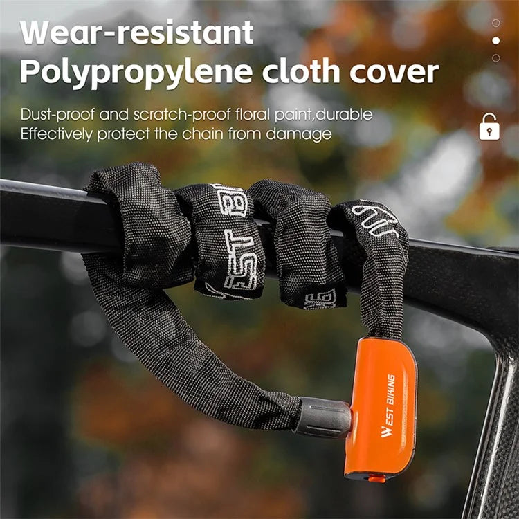 WEST BIKING YP0705097 Bike Chain Lock Anti Theft Bicycle Security Chain Lock