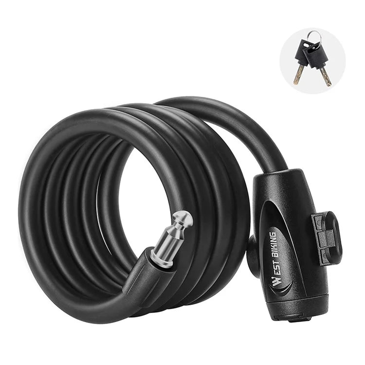 WEST BIKING YP0705099 1.2m Bicycle Lock Anti-freeze Steel Cable Anti-Theft Lock