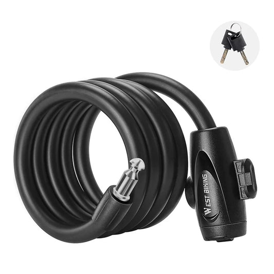 WEST BIKING YP0705099 1.2m Bicycle Lock Anti-freeze Steel Cable Anti-Theft Lock