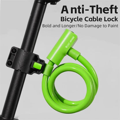 WEST BIKING YP0705100 115cm Extendable Steel Cable Anti-theft Bicycle Lock