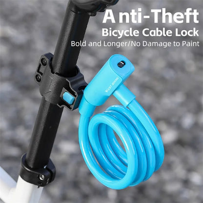 WEST BIKING YP0705100 115cm Extendable Steel Cable Anti-theft Bicycle Lock