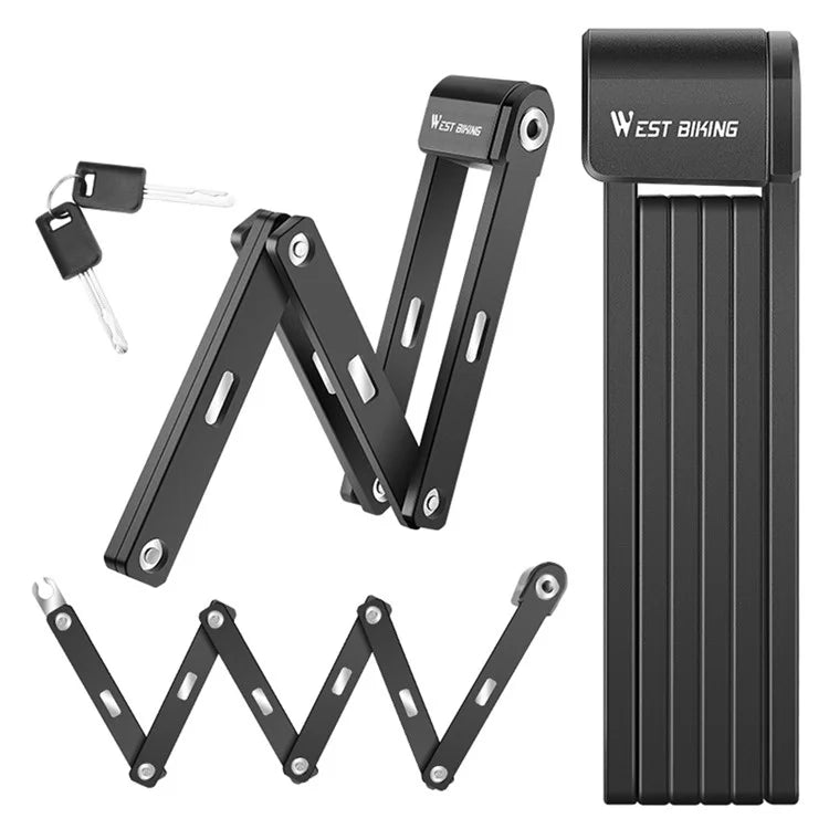WEST BIKING 80cm Portable 6-section Folding Anti-theft Lock for Bike / Motorcycle