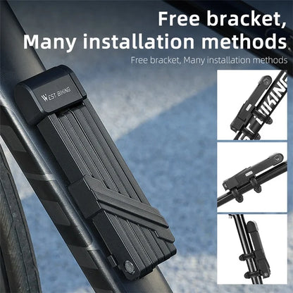 WEST BIKING 80cm Portable 6-section Folding Anti-theft Lock for Bike / Motorcycle