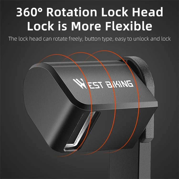 WEST BIKING 80cm Portable 6-section Folding Anti-theft Lock for Bike / Motorcycle