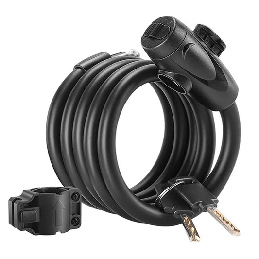 WEST BIKING YP0705099 1.5m Anti-Freeze Steel Bike Cable Lock Coiling Anti-Theft Bicycle Lock Chain