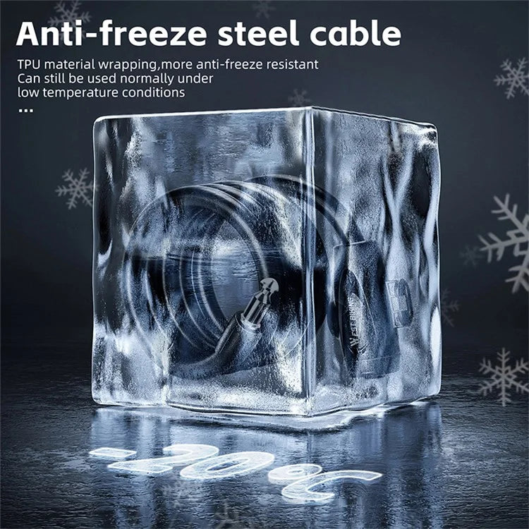 WEST BIKING YP0705099 1.5m Anti-Freeze Steel Bike Cable Lock Coiling Anti-Theft Bicycle Lock Chain