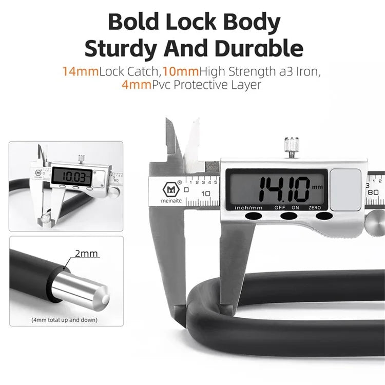 WEST BIKING YP0705095 Anti-Theft Bicycle U Lock with Key Safety Lock with Sturdy Mounting Bracket