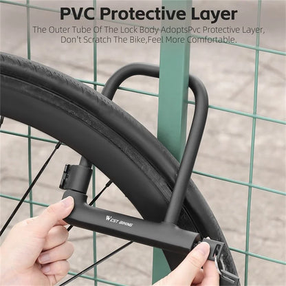 WEST BIKING YP0705095 Anti-Theft Bicycle U Lock with Key Safety Lock with Sturdy Mounting Bracket