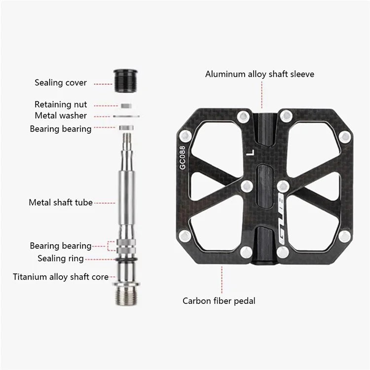 GUB GC088 1 Pair Bicycle Anti-Slip Pedals Carbon Fiber Mountain Road Bike Cycling Pedals