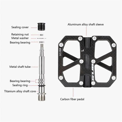GUB GC088 1 Pair Bicycle Anti-Slip Pedals Carbon Fiber Mountain Road Bike Cycling Pedals