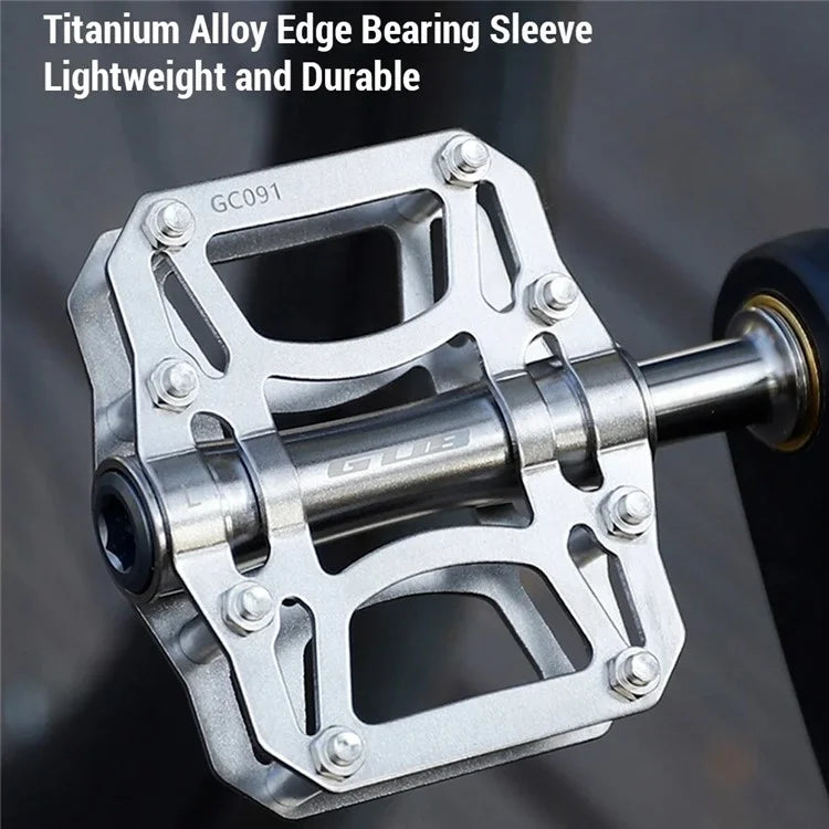 GUB GC091 1 Pair Mountain Road Bicycle Anti-Slip Pedals Titanium Alloy Hollow Out Cycling Pedals