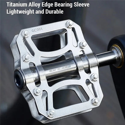 GUB GC091 1 Pair Mountain Road Bicycle Anti-Slip Pedals Titanium Alloy Hollow Out Cycling Pedals