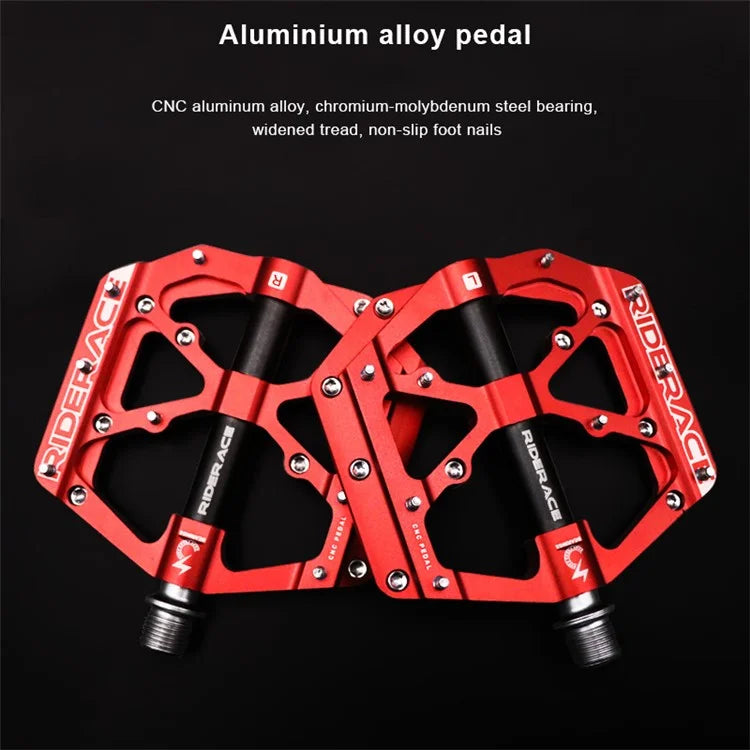 RIDERACE RN1527 Mountain Bike Pedals Aluminum Alloy Non-Slip 3-Bearing Pedals