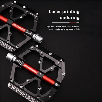 RIDERACE RN1527 Mountain Bike Pedals Aluminum Alloy Non-Slip 3-Bearing Pedals