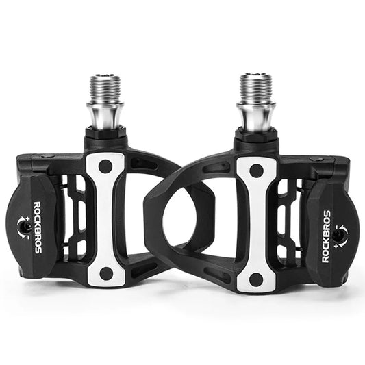 ROCKBROS P601S Road Bike Self-Locking Pedals Carbon Fiber Bearing SPD Titanium Axle Cycling Pedals