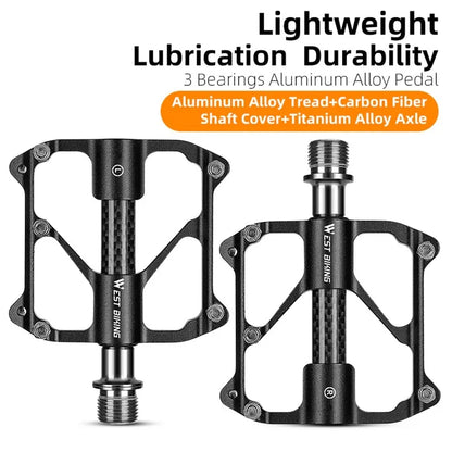 WEST BIKING YP0802114 1 Pair Bicycle Anti-slip Widen Pedals Aluminum Alloy Bike Cycling Pedals