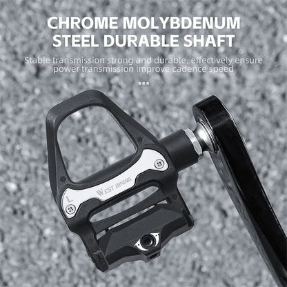 WEST BIKING YP0802116 1 Pair Chrome Molybdenum Steel Self-locking Bicycle Pedals with SPD Cleats