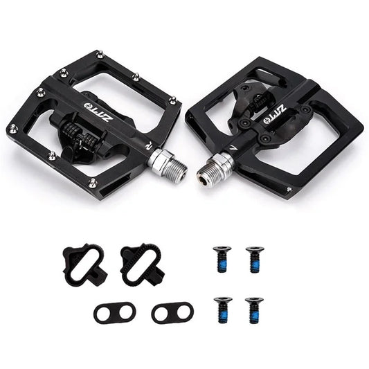 ZTTO STPD15 1 Pair Bicycle Anti-slip Pedals Aluminum Alloy Bike Cycling SPD Flat Pedals with Cleats