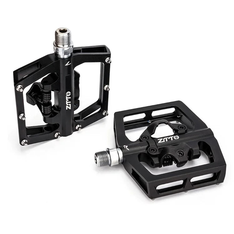 ZTTO STPD15 1 Pair Bicycle Anti-slip Pedals Aluminum Alloy Bike Cycling SPD Flat Pedals with Cleats