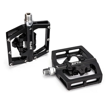 ZTTO STPD15 1 Pair Bicycle Anti-slip Pedals Aluminum Alloy Bike Cycling SPD Flat Pedals with Cleats