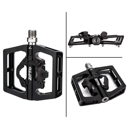 ZTTO STPD15 1 Pair Bicycle Anti-slip Pedals Aluminum Alloy Bike Cycling SPD Flat Pedals with Cleats