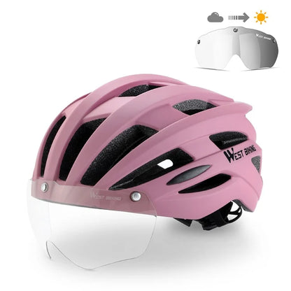 WEST BIKING YP0708120 EPS Foam Cycling Helmet with Magnetic Suction Photochromic Lens