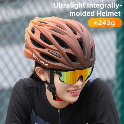 WEST BIKING YP0708116 Gradient Cycling Helmet Head Protection PC+EPS Breathable Bike Helmet