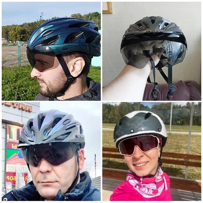 ROCKBROS TT-16-001 Bicycle Helmet Shock Absorbing EPS Cycling Helmet with Goggles Lens