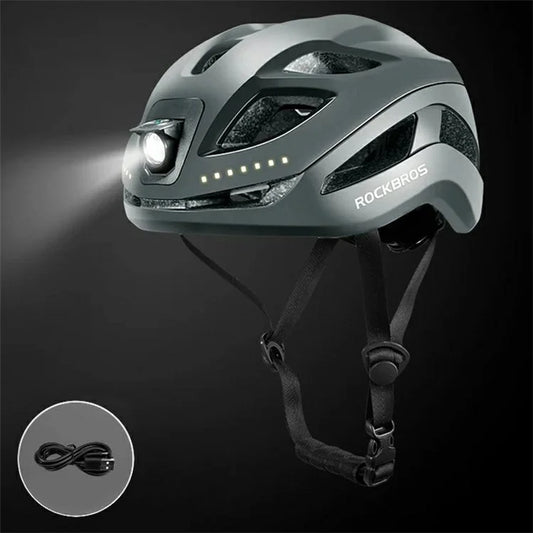 ROCKBROS ZK-077 Warning Light Cycling Helmet Bicycle Helmet Head Protector (CE)