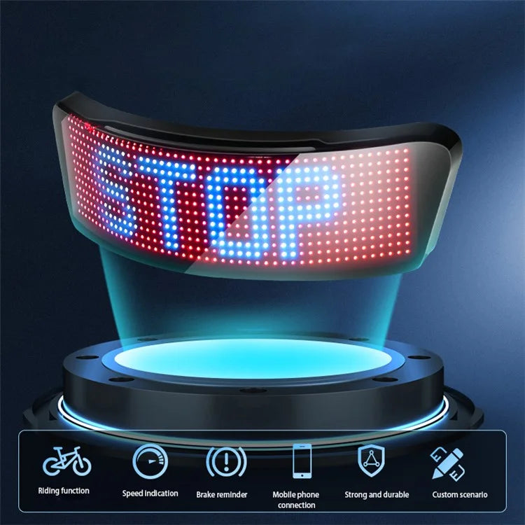 Helmet LED Display Screen Bluetooth Customizable RGB Leds Light for Cycling, Riding