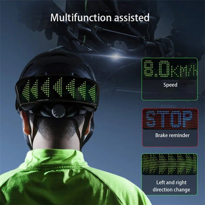 Helmet LED Display Screen Bluetooth Customizable RGB Leds Light for Cycling, Riding