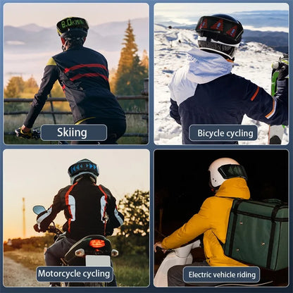 Helmet LED Display Screen Bluetooth Customizable RGB Leds Light for Cycling, Riding