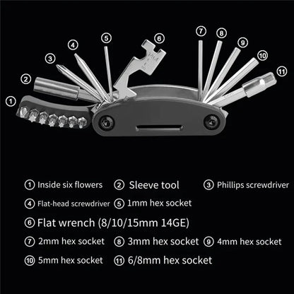 BENGGUO BG-9890 MTB Bike Foldable Maintenance Wrench Repair Kits 21 In 1 Multi-Function Bike Tools