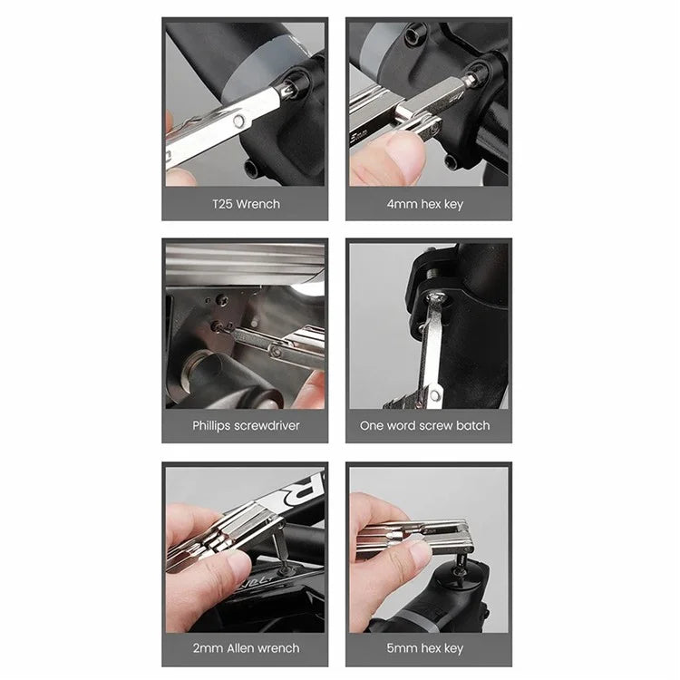 BENGGUO BG-9897 MTB Bike Repair Kits 8 In 1 Multi-Function Bike Tools Foldable Maintenance Wrench