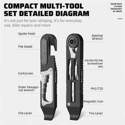 WEST BIKING YP0719393 2Pcs Bicycle Tire Crowbar Hex Wrench Multifunctional Bike Repair Tool