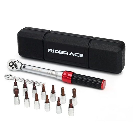 RIDERACE RR9512 1 / 4 Inch Drive Click Torque Wrench Set Bike 2-24Nm Adjustable Preset Torque Wrench Kit