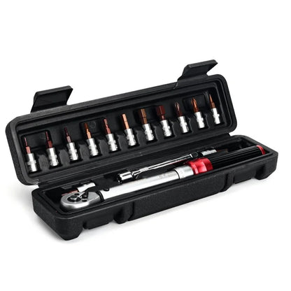 RIDERACE RR9512 1 / 4 Inch Drive Click Torque Wrench Set Bike 2-24Nm Adjustable Preset Torque Wrench Kit