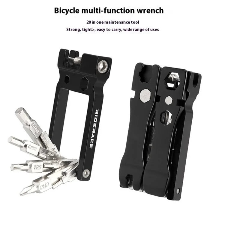 RIDERACE RR9350 Bicycle Tool Kit Compact Size 20 in 1 Bike Repair Tools Set