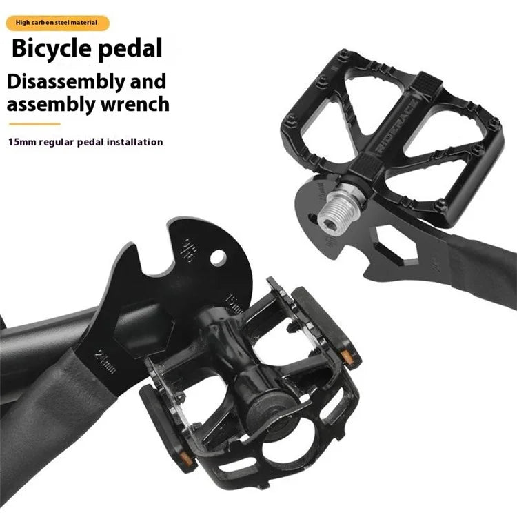 RIDERACE RR9369 High Carbon Steel Long Handle Bicycle Pedal Removal Wrench Bike Repair Tool