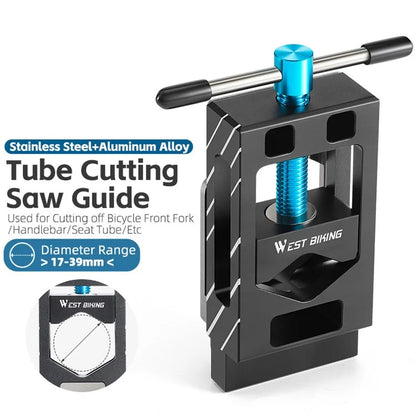 WEST BIKING YP0719365 Bicycle Fork Cutoff Tool Carbon Fiber Seat Post Cutting Saw Guide Cutoff Tube Holder