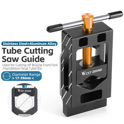 WEST BIKING YP0719365 Bicycle Fork Cutoff Tool Carbon Fiber Seat Post Cutting Saw Guide Cutoff Tube Holder
