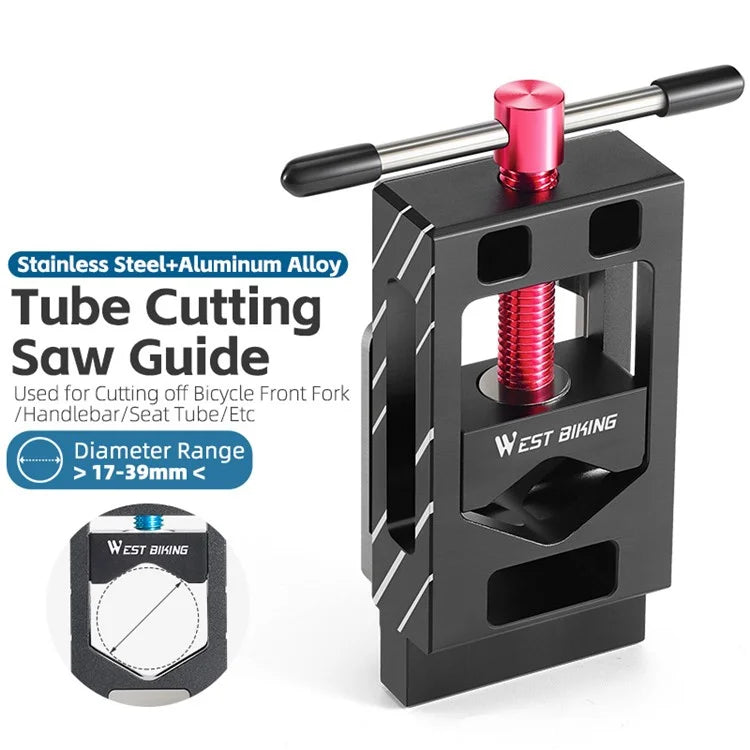 WEST BIKING YP0719365 Bicycle Fork Cutoff Tool Carbon Fiber Seat Post Cutting Saw Guide Cutoff Tube Holder