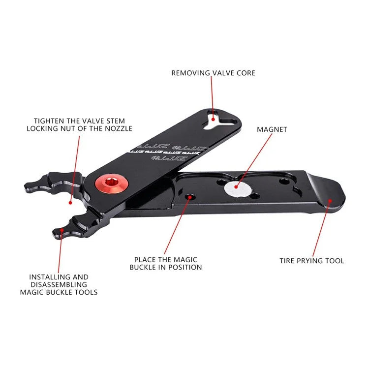 ZTTO MSKQ 4-in-1 Bicycle Chain Link Remover Aluminum Alloy Tire Prying Valve Core Removal Tool