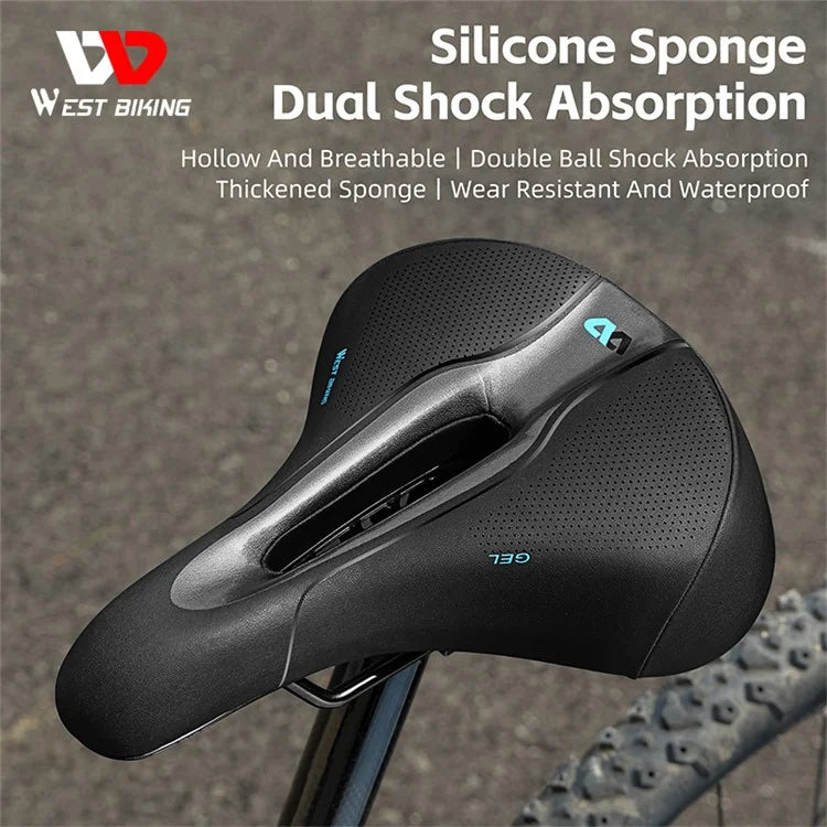 WEST BIKING YP0801210-211 Hollow Bicycle Seat Cushion Shock Absorption Mountain Bike Saddle