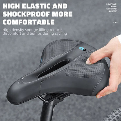 WEST BIKING YP0801208-209 Leather+Sponge Bike Saddle Hollow Breathable Bicycle Seat Cushion
