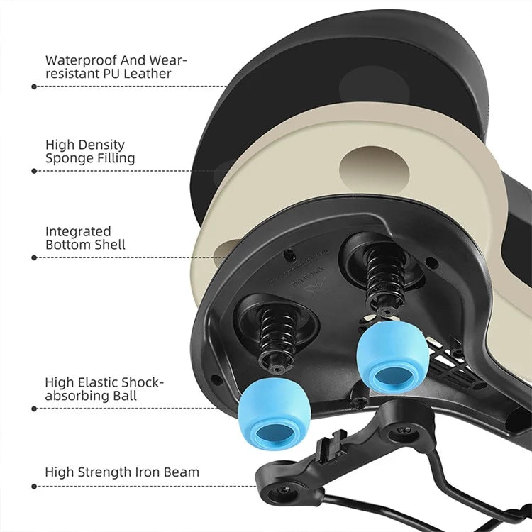 WEST BIKING YP0801208-209 Leather+Sponge Bike Saddle Hollow Breathable Bicycle Seat Cushion
