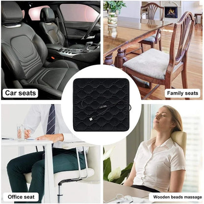 12V Mechanical Switch USB Electric Heating Car Seat Cushion Warm Winter Seat Heater Mat