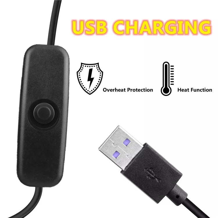12V Mechanical Switch USB Electric Heating Car Seat Cushion Warm Winter Seat Heater Mat