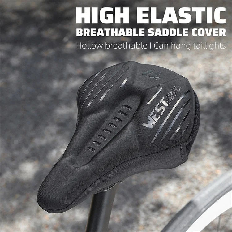 WEST BIKING YP0801223 Bike Saddle Cushion Shock-Absorbed Bicycle Seat Cover with Rain Cover