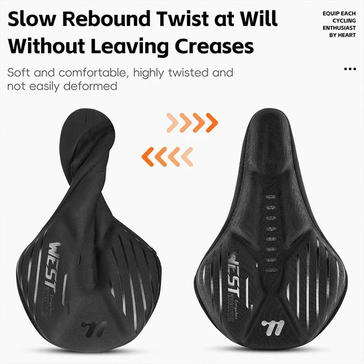 WEST BIKING YP0801223 Bike Saddle Cushion Shock-Absorbed Bicycle Seat Cover with Rain Cover
